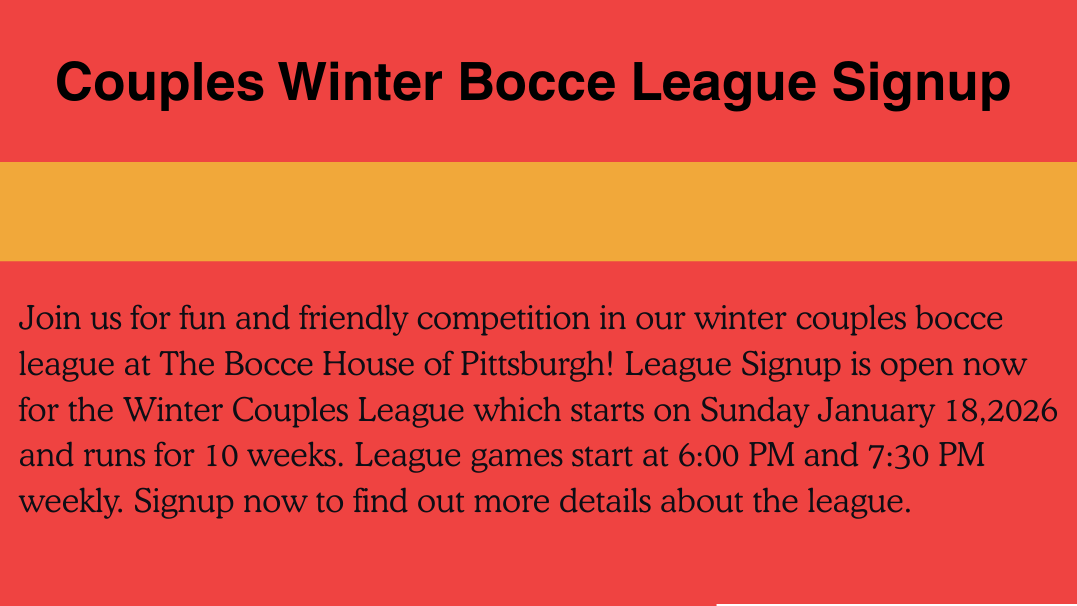 Winter Couples League Signup