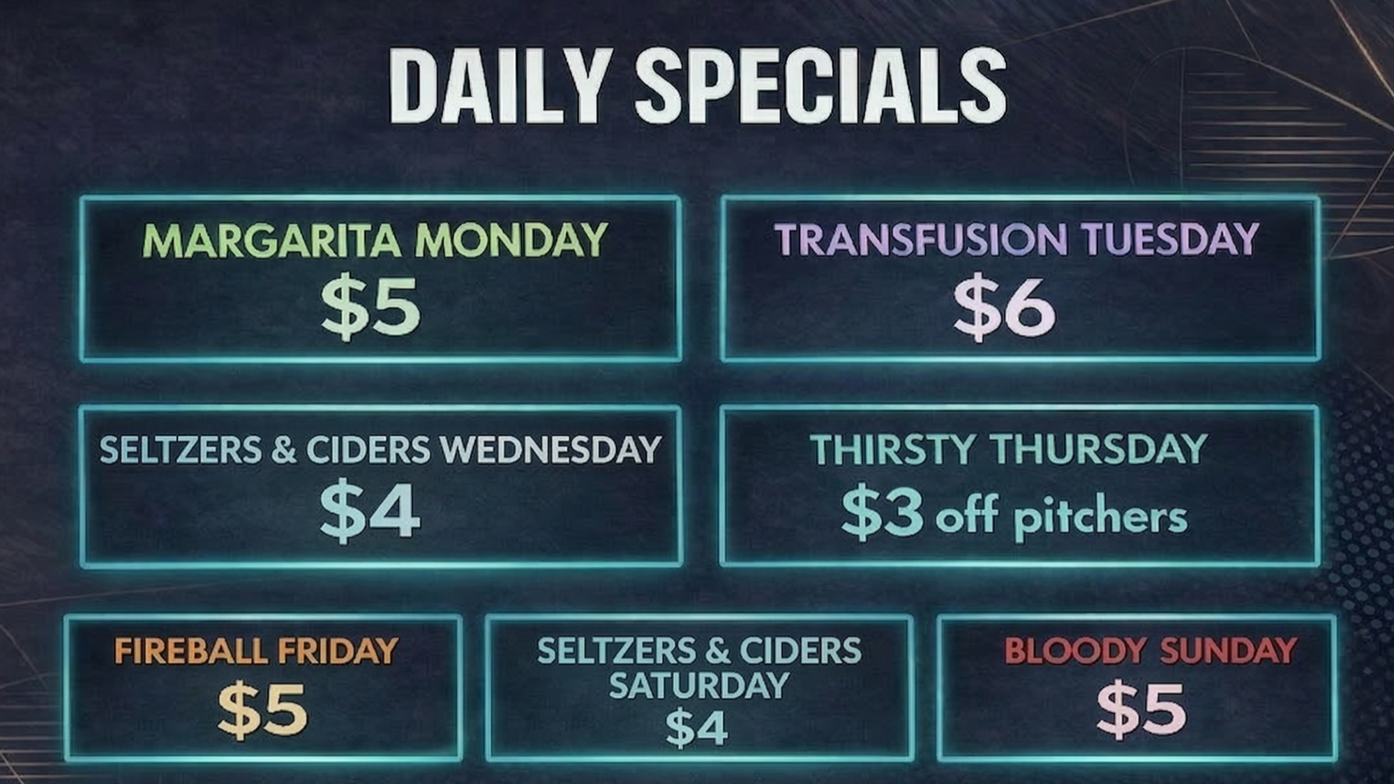 Daily Bar Specials